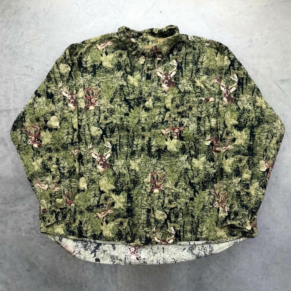 Outdoor Life Field Tested Forest Deer Camo Hunting Button Down Shirt